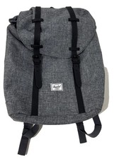 Herschel Supply Co Gray Laptop Backpack Raven Crosshatch and Red White Stripe picture