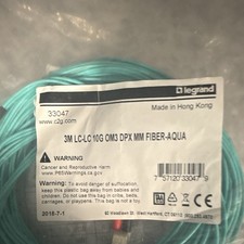 Legrand 33047 3m LC-LC 10G OM3 Duplex Multimode Fiber Patch Cable Aqua picture