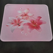 Pink FLORAL FLOWERS THEMED MOUSEPAD MOUSE PAD THICK 9.5