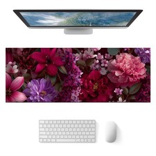 Dark Floral Art Large Pad Gaming Mousepad 31.5x11.8 Inch Non-Slip Keyboard De... picture