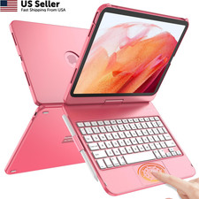 TQQ Touch for iPad (A16) 11th/10th Generation Case with Keyboard Dark Pink picture