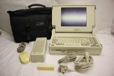 COMPAQ SLT 386S/20 PORTABLE COMPUTER LAPTOP VINTAGE RARE WITH PSU MOUSE picture
