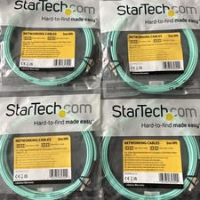 StarTech 3m 9ft 10Gb Aqua Multimode Duplex 50/125 LSZH Fiber Optic Cable 4 pack picture