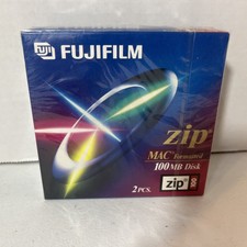 Fujifilm Blank 100MB Zip Disk Lot of 2 Retail Sealed Mac Formatted Vintage Comp  picture