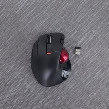 Elecom M-XT4DR Mouse Wireless Trackball (Thumb) Left Hand Only Red Ball Tested picture
