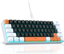 60% Wired Gaming Keyboard 61 Keys RGB Backlit Ultra-Compact Small for PC Mac picture