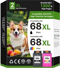 68XL 68 E Ink Cartridges Black & Color Combo Pack for HP Printers Replacement picture