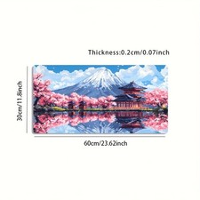 1pc Large Size Esports Gaming Mouse Pad, Pixel Art Cherry Blossom Landscape Ar picture