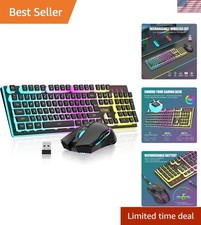 K10 RGB Backlit Wireless Gaming Keyboard & Mouse Combo - 3800mAh & Anti-Ghosting picture