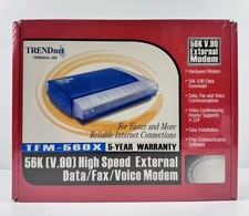 TRENDnet TFM-560X 56K V.90 External Data Fax Voice Modem NEW Sealed Vintage picture
