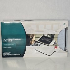 Logitech Speaker Cushioned Lapdesk N700 USB Cooling Fan White/Tan Brand New picture