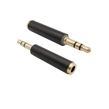 VizGiz 2 Pack TRRS to TRS Adapter 3.5mm Plug Jack 1/8'' Connector black  picture