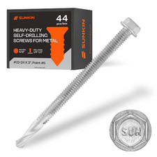 44 PCS #12 X 3 Inch Hex Head Self Tapping Screws for Metal Thick Steel Rust picture