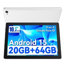 10.1 inch Android 15 Tablet, 20GB RAM 64GB Storage, WIFI 2.4G+5G, 5MP+8MP picture