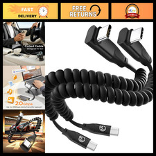 Coiled 90 Degree USB C to USB C Cable 1FT 2-Pack, Fast Charging 3.2 Gen 2 Cord picture