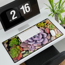 Colorful Succulent Desk Mat – Minimal Clean Design Multiple Sizes  picture