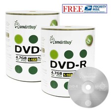 200-Pack SmartBuy Blank DVD-R DVDR 16X 4.7GB Logo Top Surface Recordable Disc picture