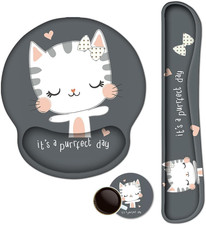 Cute Cat Gel Wrist Rest Mouse Pad - Ergonomic Support for Home & Office picture
