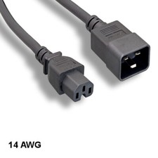 1 feet 14AWG AC Power Cable IEC-60320 C15 to C20 15A/300V SJT Network PDU UPS picture