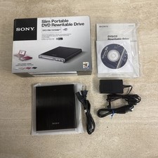 SLIM SONY Portable Rewritable Drive DRX-S70U-W w/ CHARGER & USE CABLE picture