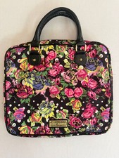 Betsey Johnson Laptop Floral Black Polka Dot with Patent Handles picture