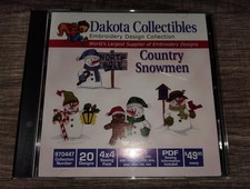 Dakota Collectibles Country Snowmen Embroidery Designs 970447 PC CD-ROM for 4x4 picture