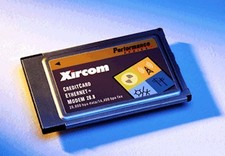Xircom PCMCIA Ethernet LAN + Modem PC Card CEM28 with Dongle Cables picture