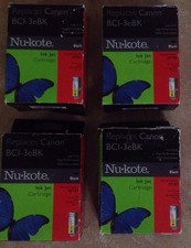 4 LOT Nu-kote Black Ink jet Cartridge BCI-3eBK,S400/450 BJC-3000/6000 series picture