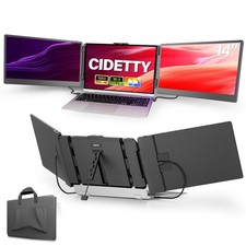 CIDETTY Laptop Screen Extender, 14'' FHD 1080P IPS UltraThin Dual/Triple Moni... picture