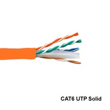 Kentek Orange 1000ft Cat6 UTP Solid Ethernet Bulk Cable 23AWG 550MHz Gigabit picture