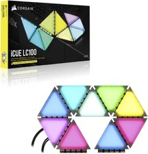 CORSAIR iCUE LC100 Case Accent Lighting Panels Mini Triangle 9x Tile Starter Kit picture