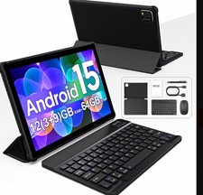 Android 15 10in Tablet 12GB RAM 64GB Storage Wi-Fi + 5G Black w/ Keyboard picture