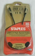 NEW Staples USB 2.0 High Speed Cable 11 ft. 24K Gold Plated -J picture