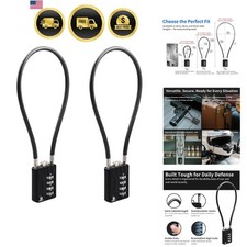 201 2 Pack 4 Digit Combination Cable Padlock, 12 Inch/30 cm 5mm Flexible Cabl... picture
