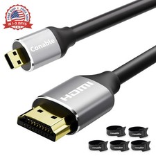 Micro HDMI to HDMI Cable 4 FT, High Speed Full HDMI to Micro HDMI Cable, Support picture
