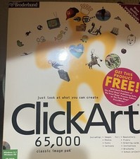 Brøderbund ClickArt 65,000 5 CD's - Click Art Window 95- Vintage picture