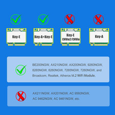 WA01 M.2 E Key to Pcie X1 Wifi Bluetooth Adapter for M.2 Wifi 4/5/6/6E/7/Cora... picture