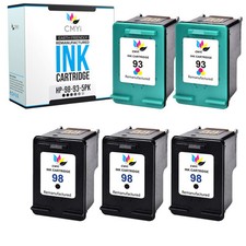 5 PK Ink Cartridges for HP 98 93 Black Tri-Color Combo Pack Color Cartridge picture