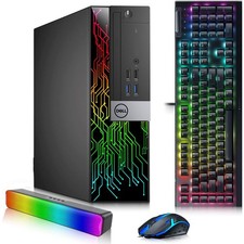 Dell 3040 RGB Gaming PC i5-6th 8GB 1TB SSD AMD RX-550 RGB-KB&M & Soundbar Win11 picture