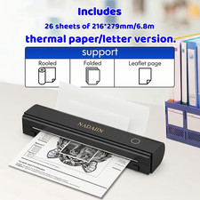 N80 Portable Inkless Thermal Printer Wireless A4 US Letter Mobile Mini Printer picture