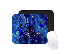 Blue Butterfly Watercolor Art Desk Mat Non-Slip Gaming Mouse Pad picture