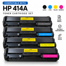 Toner Cartridge compatible HP 414A Toner Set CMYK 4 Pack picture