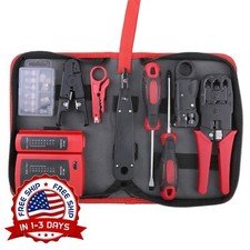 Kit De Herramientas Red Ethernet LAN Tester Cat5e Cat6 Crimper De Prensado RJ45. picture
