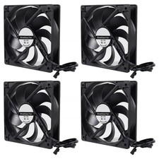 UMLIFE 4-Pack 120mm 120x120x25mm 12V Black Computer Case Fans High Performance C picture