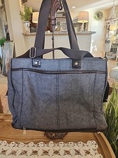 Thirty One Denim Laptop/Tote Bag With 3 Main Dividers, Front And Back Pockets picture