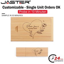 Wood USB Flash Drive,Personalised Engraved Drive with Wooden Gift Box for Gifts picture