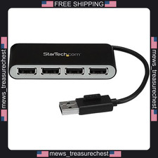 USB 2.0 Hub 4 Ports Portable Travel Desktop with Built-in Cable picture