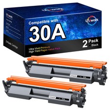 Uniwork 2 Pack HP 30A Black Toner Cartridge CF230A CF230X Compatible with HP picture