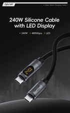 HAGiBiS 240W USB-C to USB-C Silicone Cable w/ LED Display, E-Marker 1m/2m picture