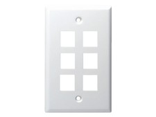 Monoprice Mid-Size Keystone Plate 6 Port, Ultra White, UL picture